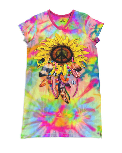 Hippie Pajabears® V-Neck Nightshirts Sunflower Tl10