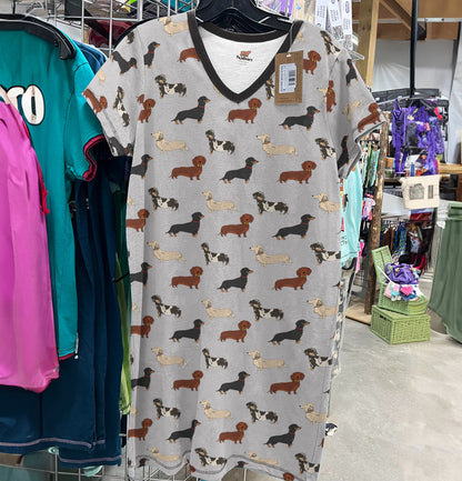 Dachshund Pajabears® V-Neck Nightshirts Simple Tl10