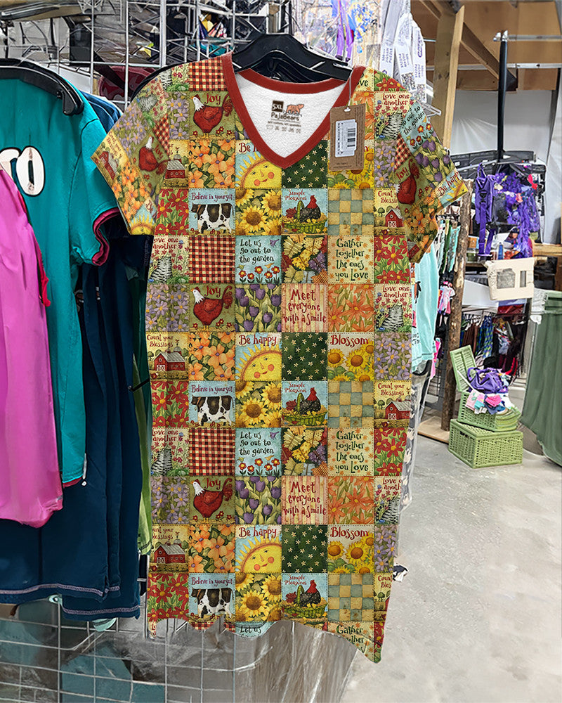 Quilting Pajabears® V-Neck Nightshirts Be Happy Hg23