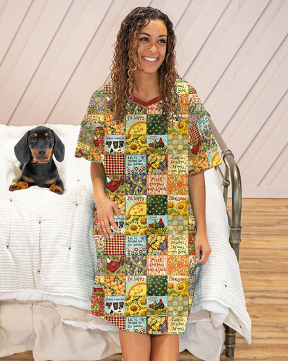 Quilting Pajabears® V-Neck Nightshirts Be Happy Hg23