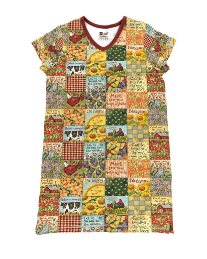 Quilting Pajabears® V-Neck Nightshirts Be Happy Hg23