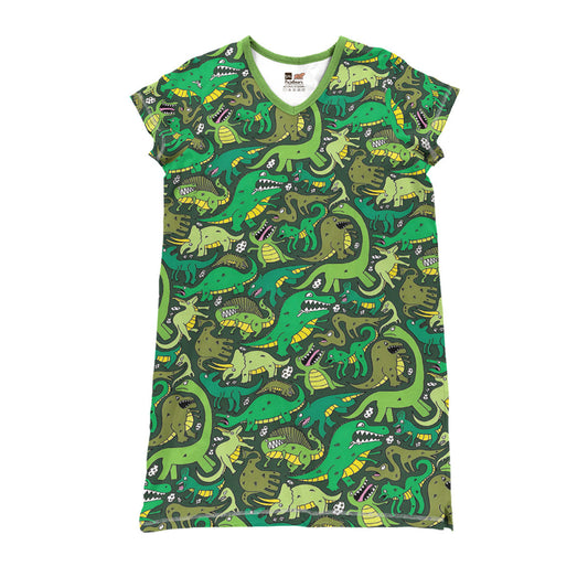 Dinosaur Pajabears® V-Neck Nightshirts Hear Me Rawr Tn22