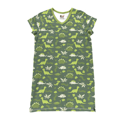 Dinosaur Pajabears® V-Neck Nightshirts Green Pattern Tn22