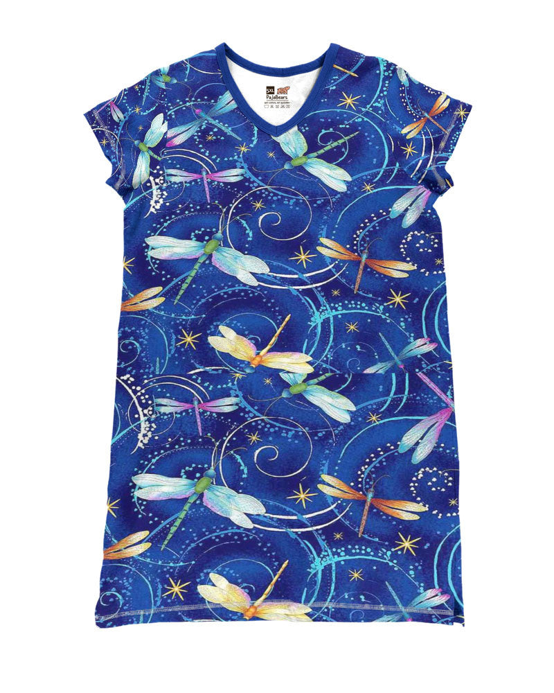 Dragonfly Pajabears® V-Neck Blue Ho3