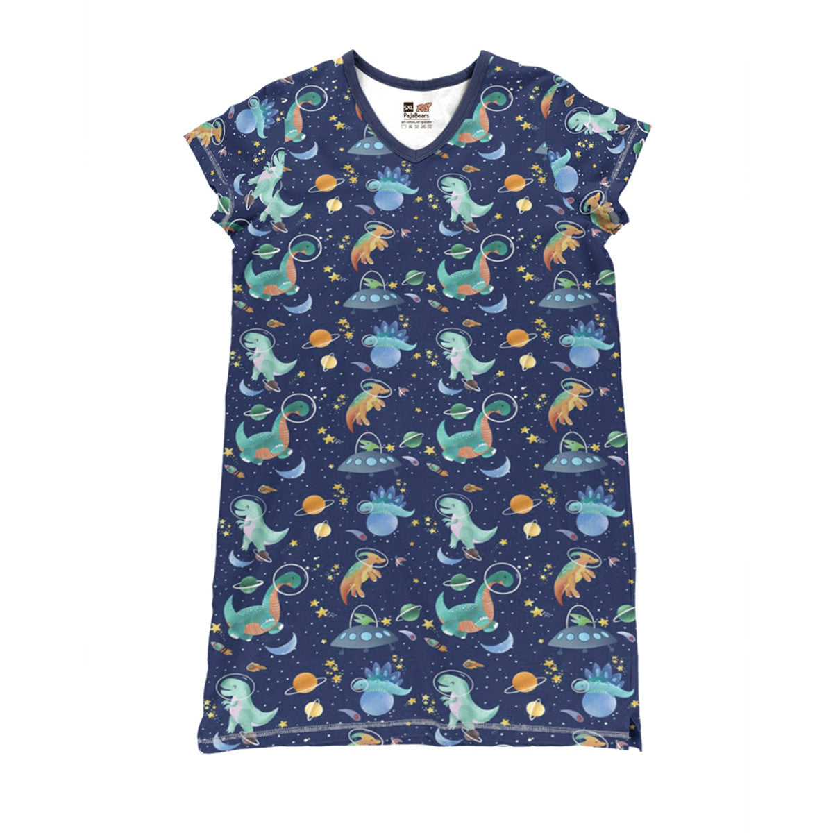 Dinosaur Pajabears® V-Neck Nightshirts Space Tn22