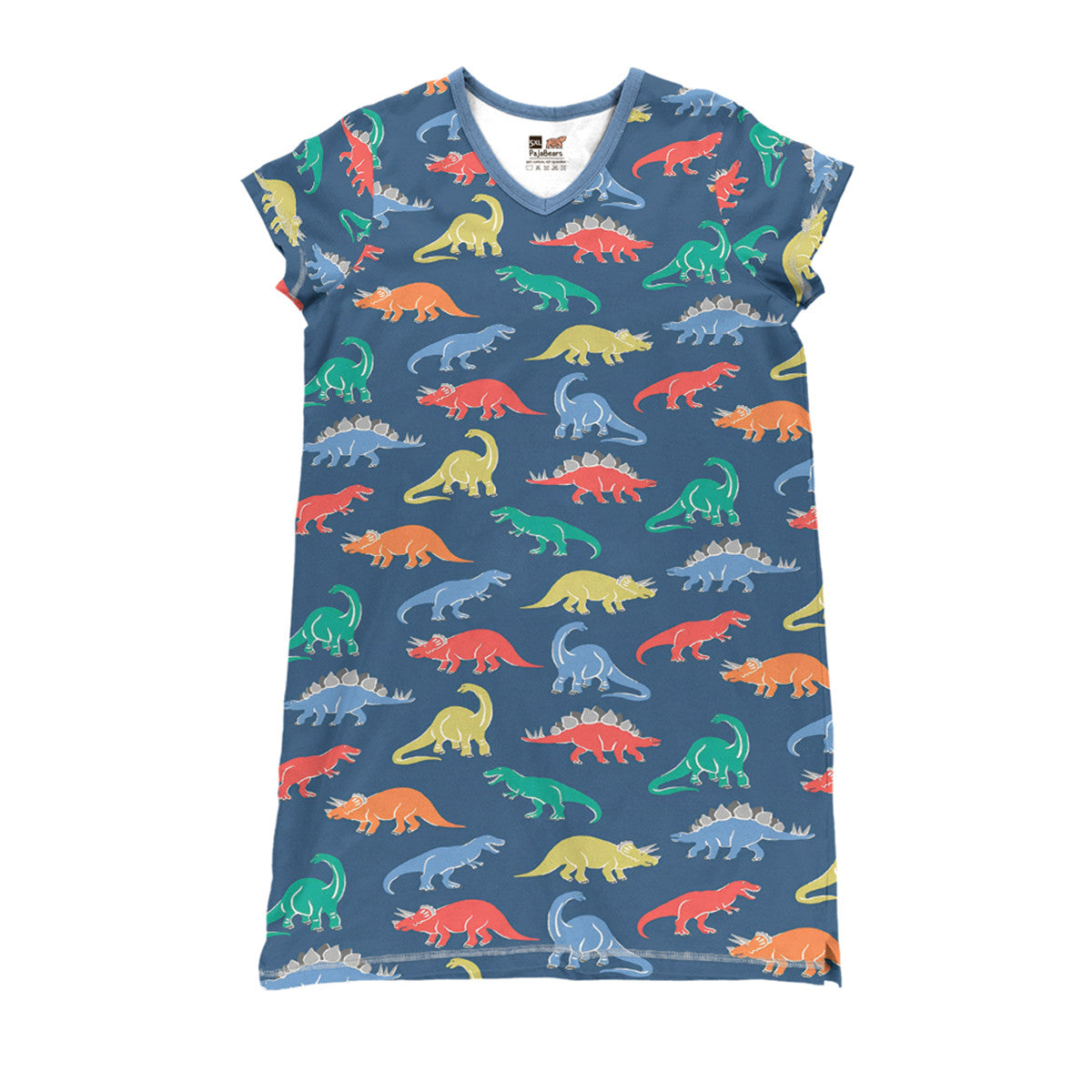 Dinosaur Pajabears® V-Neck Nightshirts Colorful Pattern Tn22