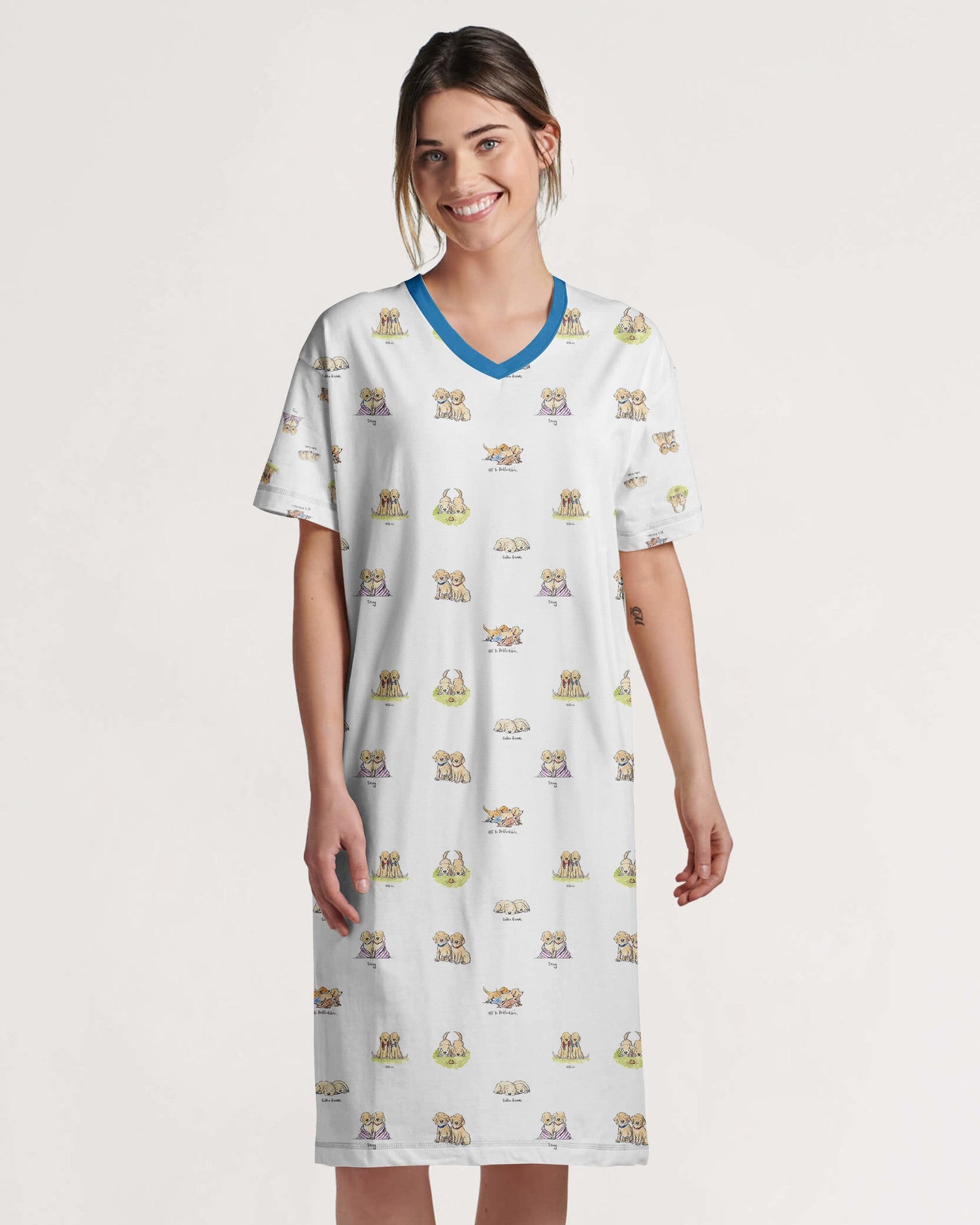 Golden Retriever Pajabears® V-Neck Nightshirts