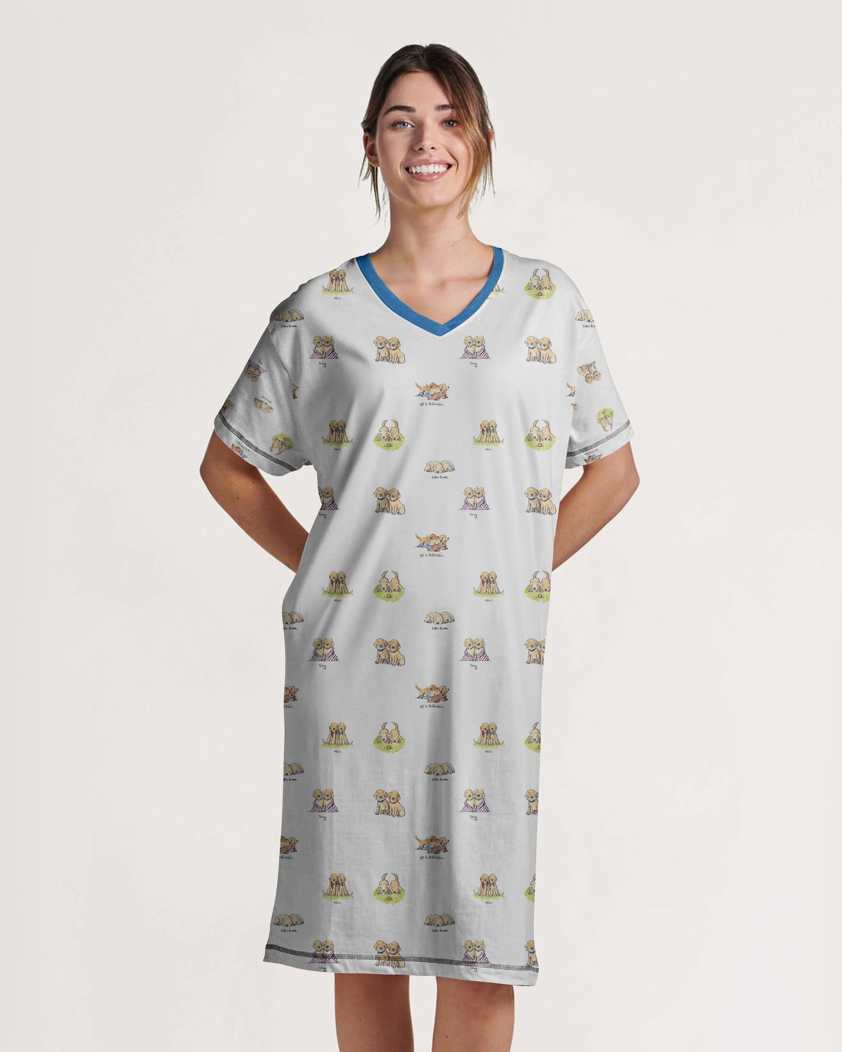 Golden Retriever Pajabears® V-Neck Nightshirts