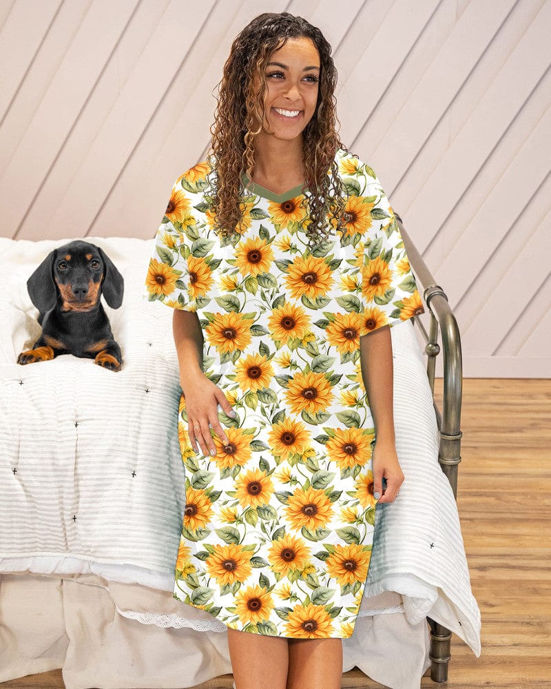 Sunflower Pajabears® V-Neck Nightshirts 02 Hg23