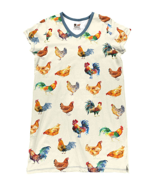 Chicken Pajabears® V-Neck Nightshirts Gorgeous Pattern Tl10