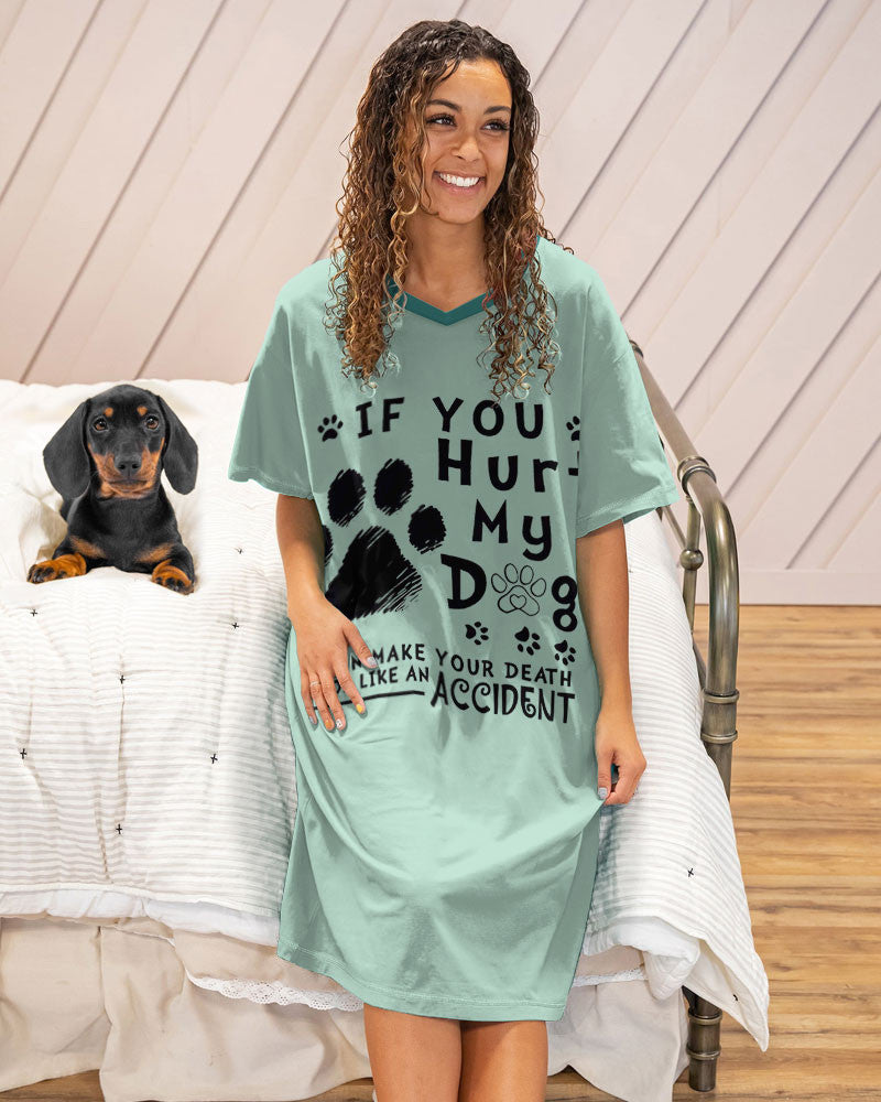 Dog Pajabears® V-Neck Nightshirts If You Hurt My Tl10