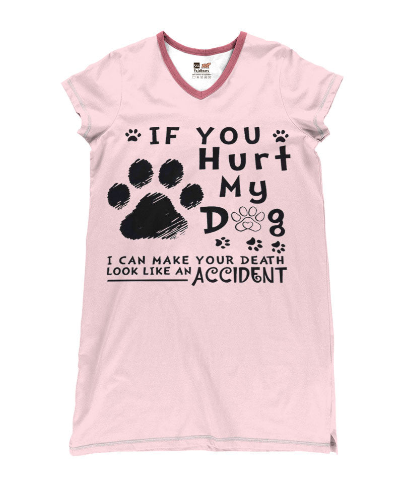 Dog Pajabears® V-Neck Nightshirts If You Hurt My Tl10