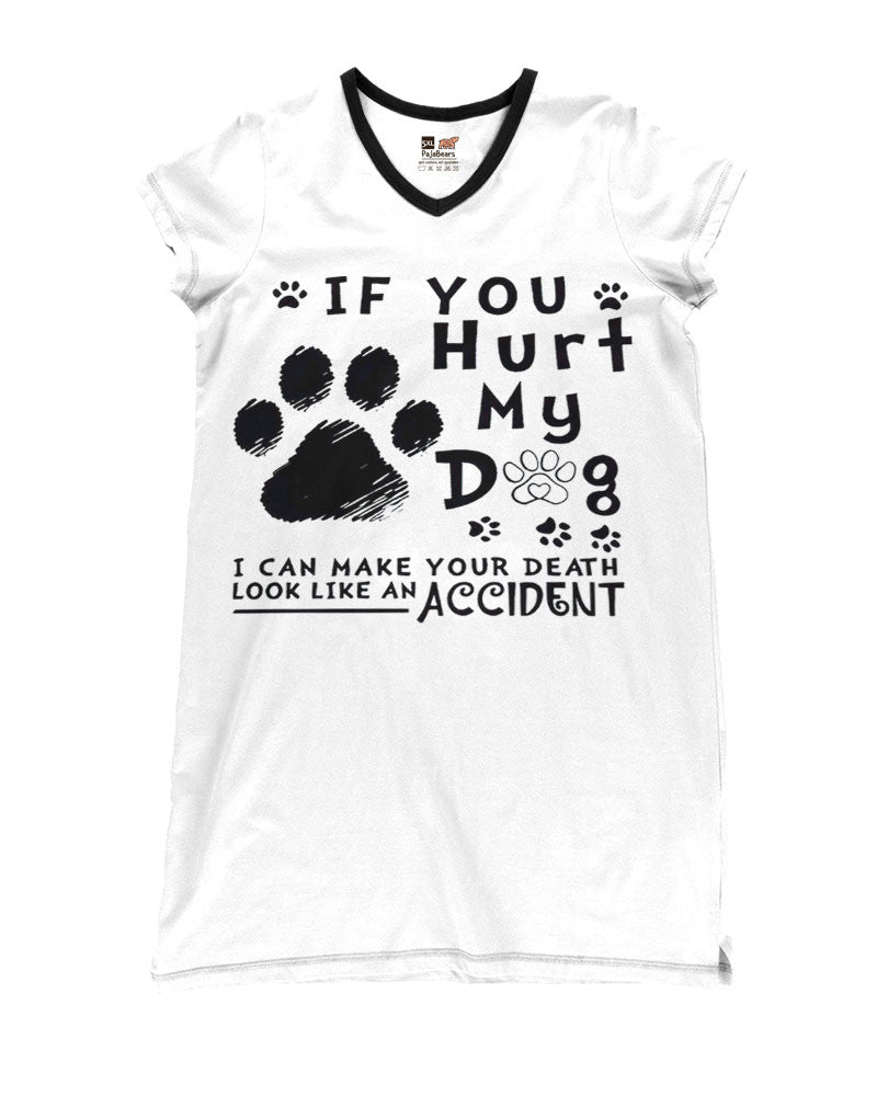 Dog Pajabears® V-Neck Nightshirts If You Hurt My Tl10