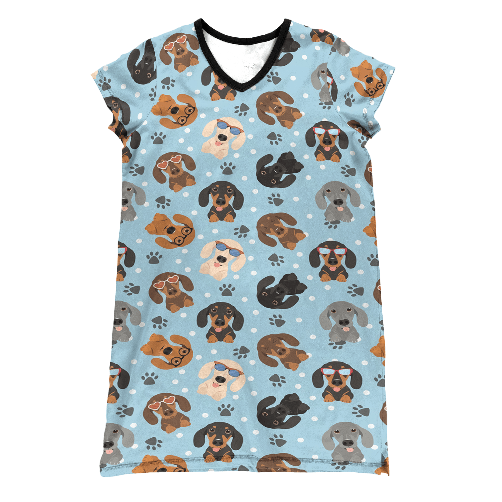 Dachshund Pajabears® V-Neck Nightshirts Adorable Dachshunds Kl9