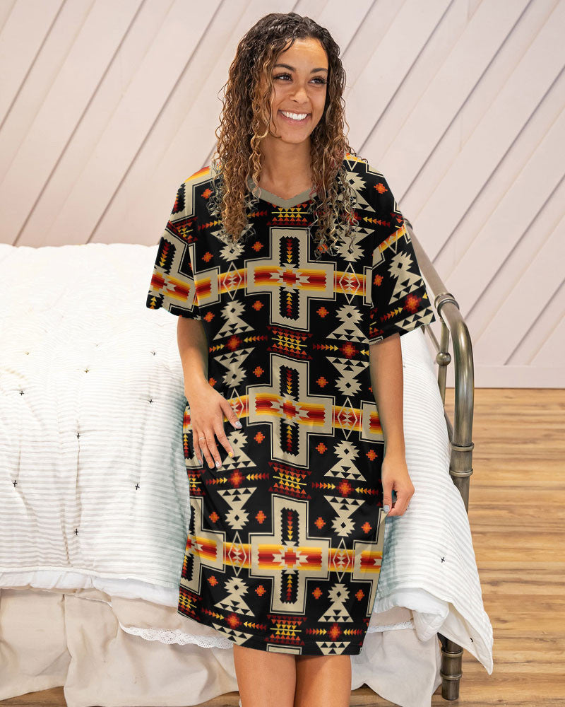 Native American Pajabears® V-Neck Nightshirts Classical Tl10