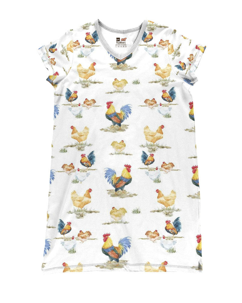 Chicken Pajabears® V-Neck Watercolor Pattern Ho3