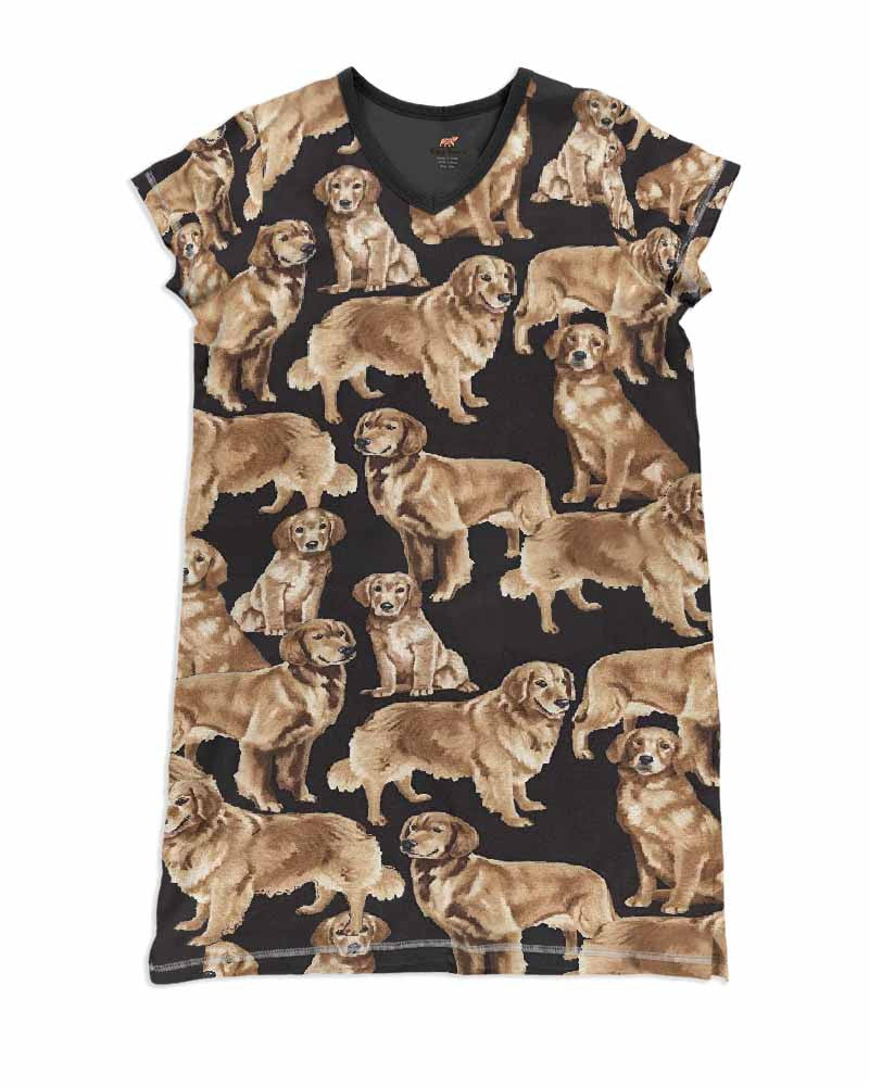 Golden Retriever Pajabears® V-Neck Women’s Nightshirts Cute Qa55