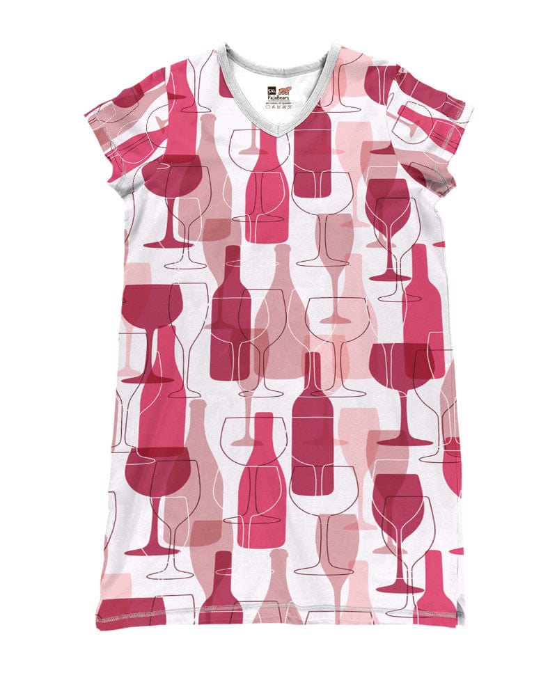 Wine Pajabears® V-Neck Glass Pattern Pb Ho3