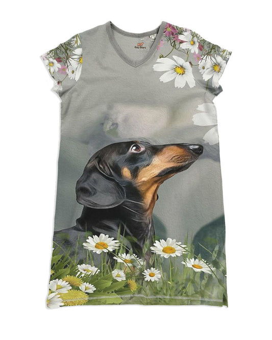 Dachshund Pajabears® V-Neck Nightshirts Lovely Dog Hc2