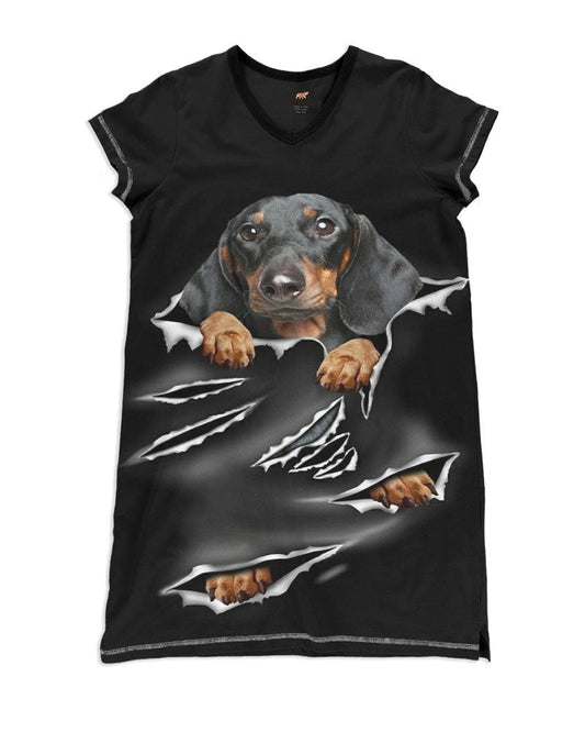 Dachshund Pajabears® V-Neck Nightshirts Adorable Dog Hc2