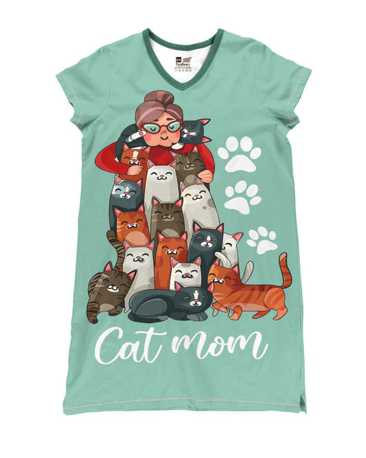 Cat Pajabears® V-Neck Nightshirts Mom Tl10