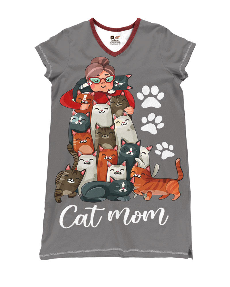 Cat Pajabears® V-Neck Nightshirts Mom Tl10