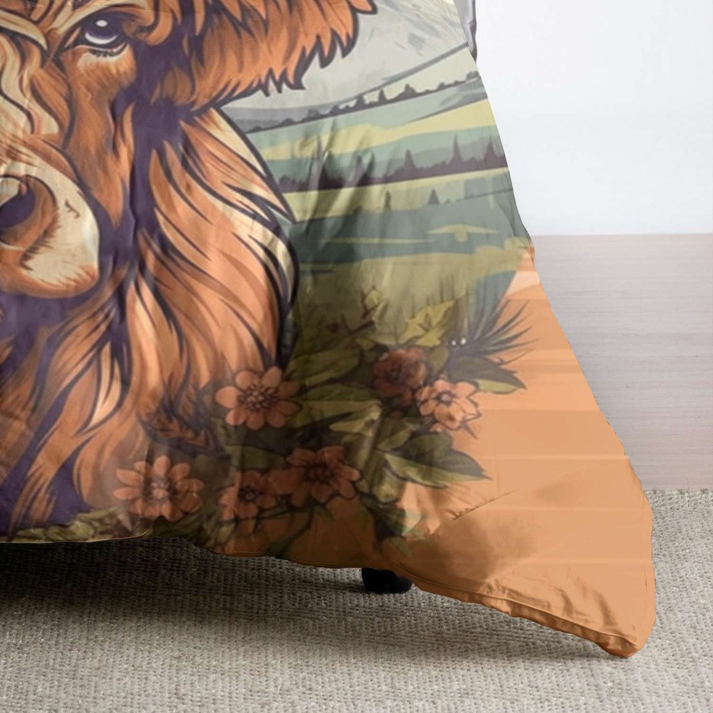 Highland Cow Just A Little Moody - All Season Faux Quilt Kl9