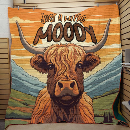 Highland Cow Just A Little Moody V2 - All Season Faux Quilt Kl9