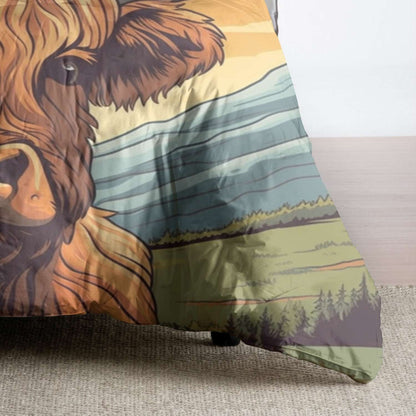 Highland Cow Just A Little Moody V2 - All Season Faux Quilt Kl9