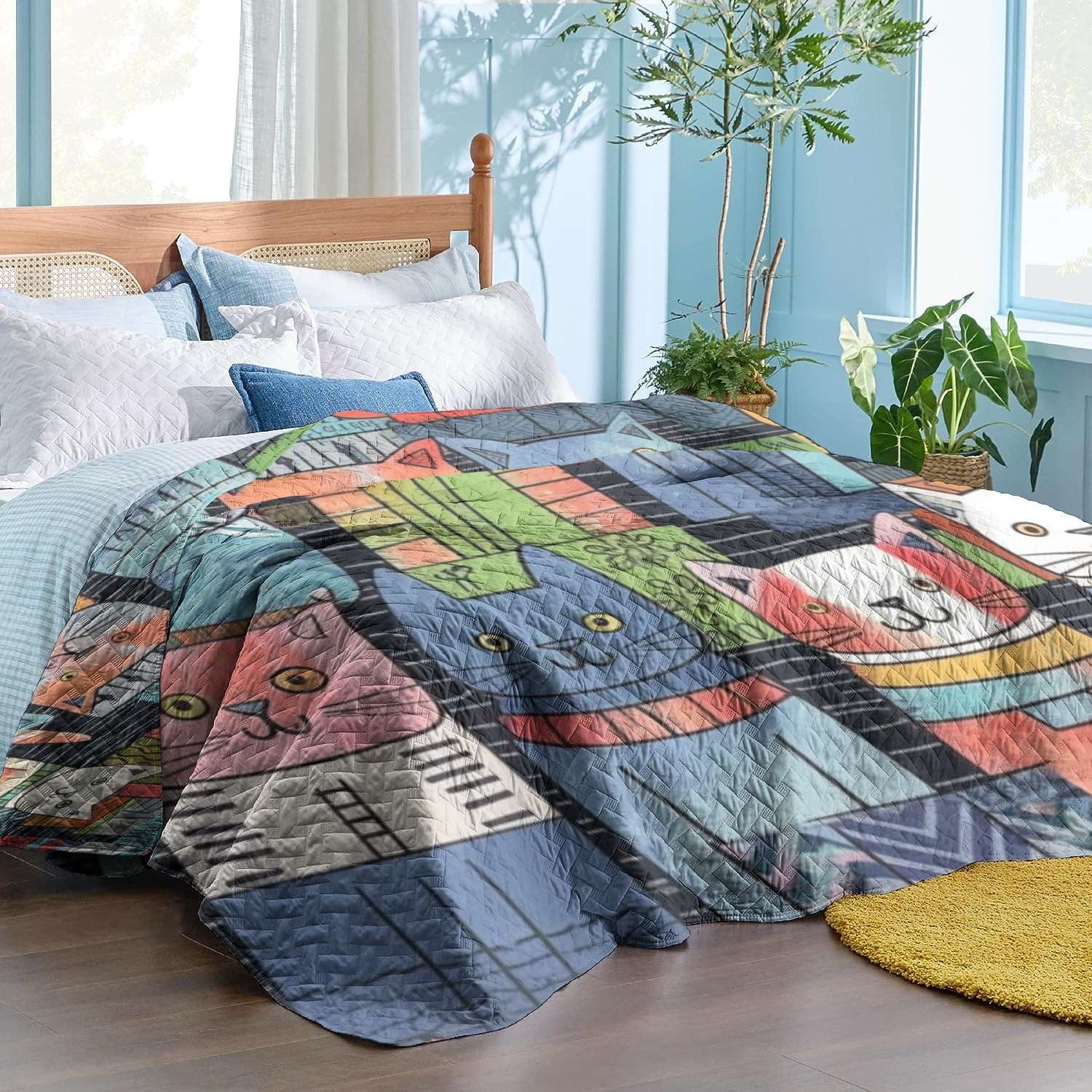 Cat Patchwork - All Season Faux Quilt Kl9