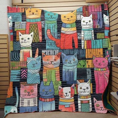 Cat Patchwork - All Season Faux Quilt Kl9