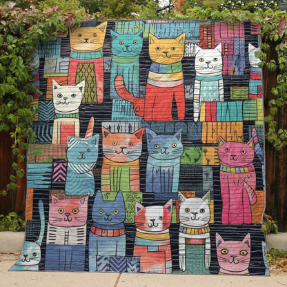 Cat Patchwork - All Season Faux Quilt Kl9