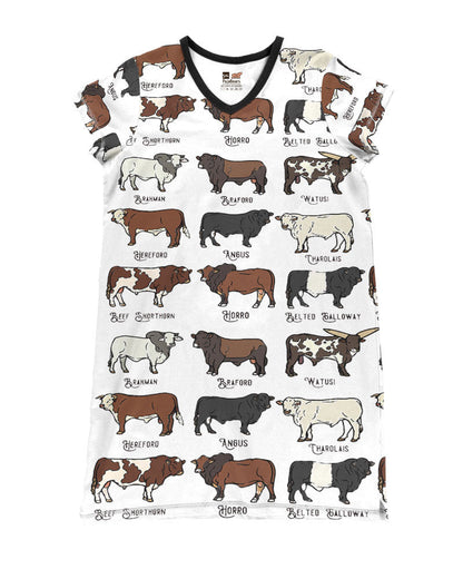 Cow Pajabears® V-Neck Nightshirts Lovers Tl10