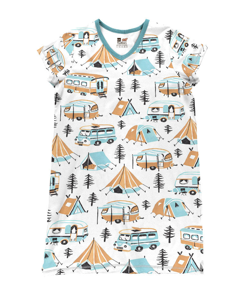 Camping Pajabears® V-Neck Nightshirts My Life Tl10