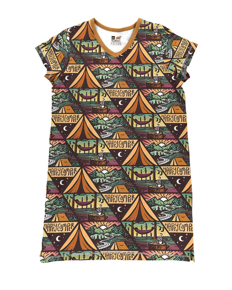 Camping Pajabears® V-Neck Nightshirts Happy Camper Tl10