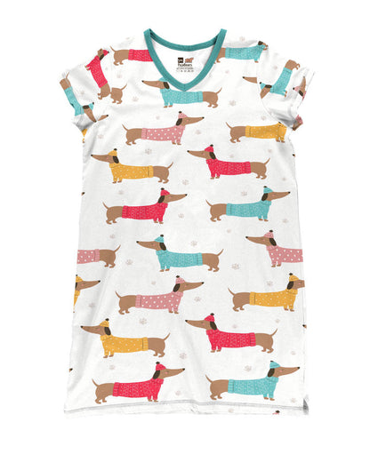 Dachshund Pajabears® V-Neck Nightshirts Merry Christmas Tl10