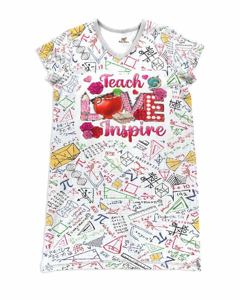 Teacher Pajabears® V-Neck Women’s Nightshirts Math Qa55