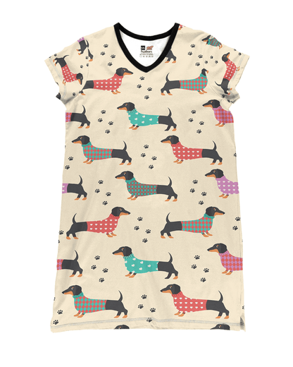 Dachshunds Pajabears® V-Neck Nightshirts Majestic Tl10