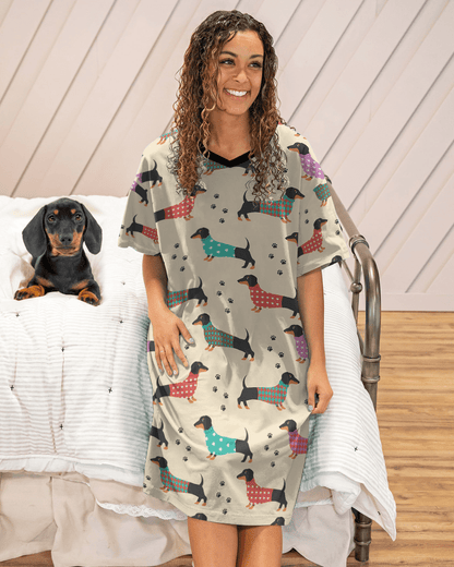 Dachshunds Pajabears® V-Neck Nightshirts Majestic Tl10