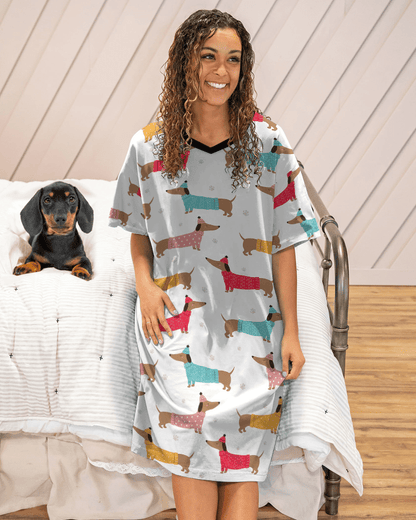 Dachshunds Pajabears® V-Neck Nightshirts Gentle Tl10