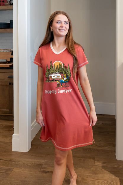 Camping Pajabears® V-Neck Nightshirts Happy Camper Hm8