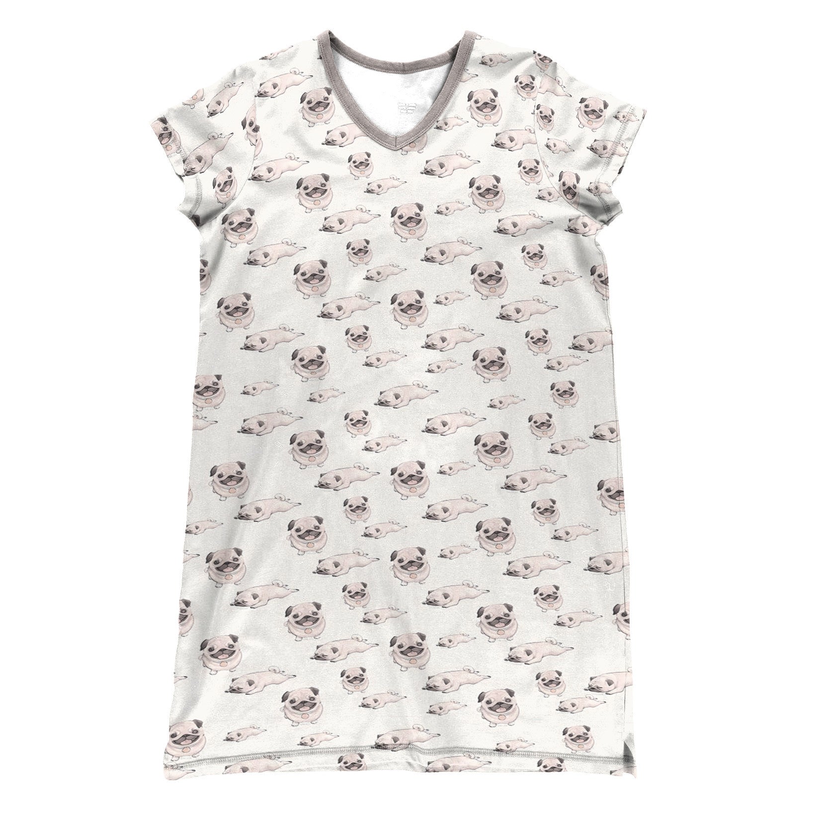 Adorable Pug Pajabears® V-Neck Nightshirts Tl10