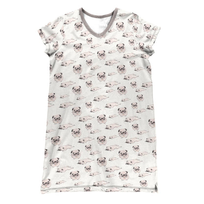 Adorable Pug Pajabears® V-Neck Nightshirts Tl10