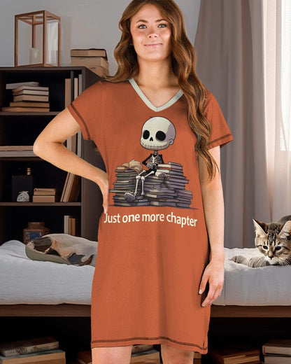 Reading Pajabears® V-Neck Nightshirts Just One More Chapter Hm8