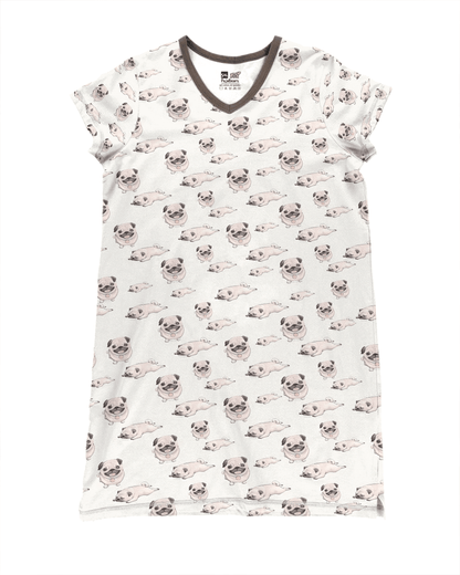 Pug Pajabears® V-Neck Nightshirts Affectionate Tl10