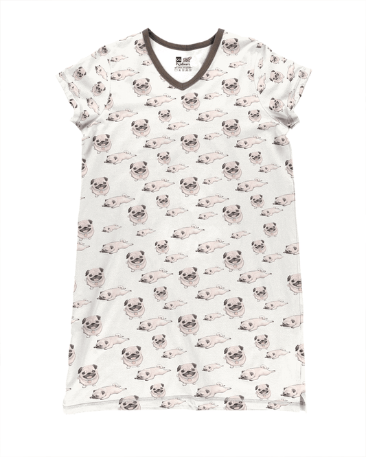 Pug Pajabears® V-Neck Nightshirts Affectionate Tl10