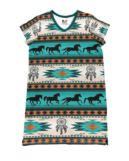 Native Horse Pajabears® V-Neck Nightshirts Hm8