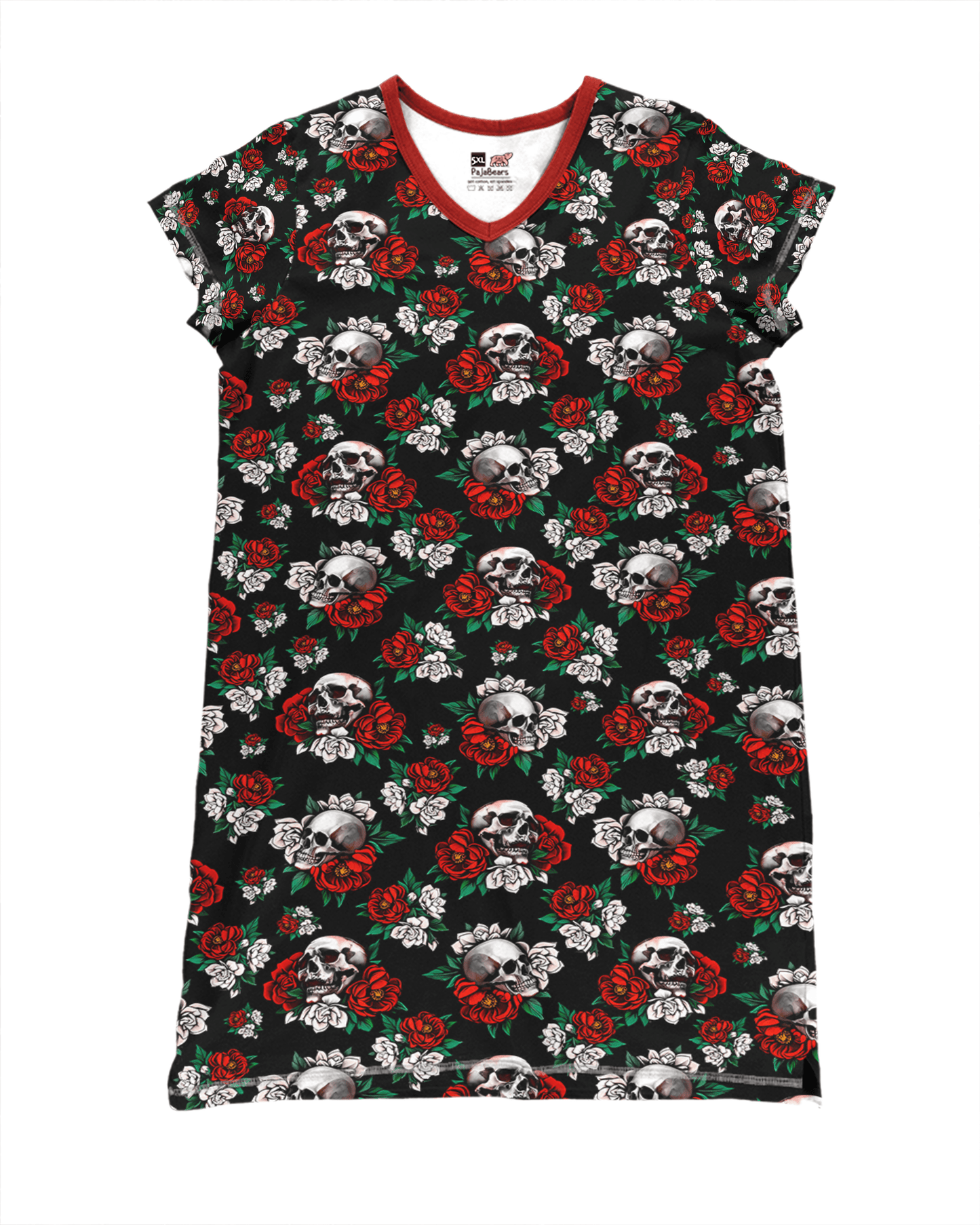 Skullflower Pajabears® V-Neck Nightshirts Rose Tl10