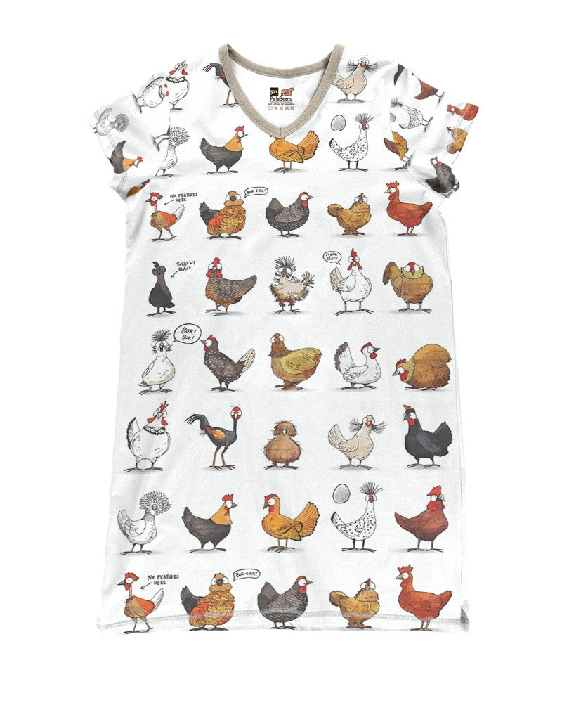 Chicken Pajabears® V-Neck Nightshirts Hm8