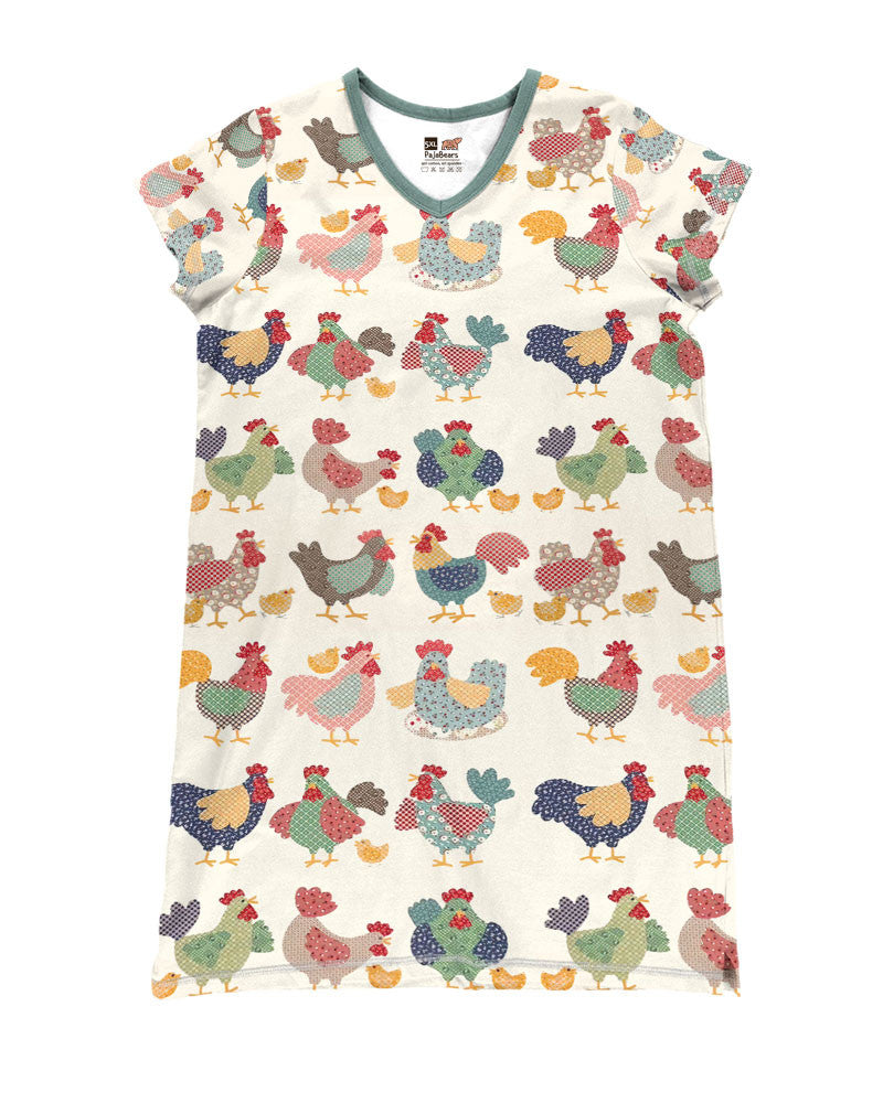 Chicken Pajabears® V-Neck Nightshirts Adorable Tl10